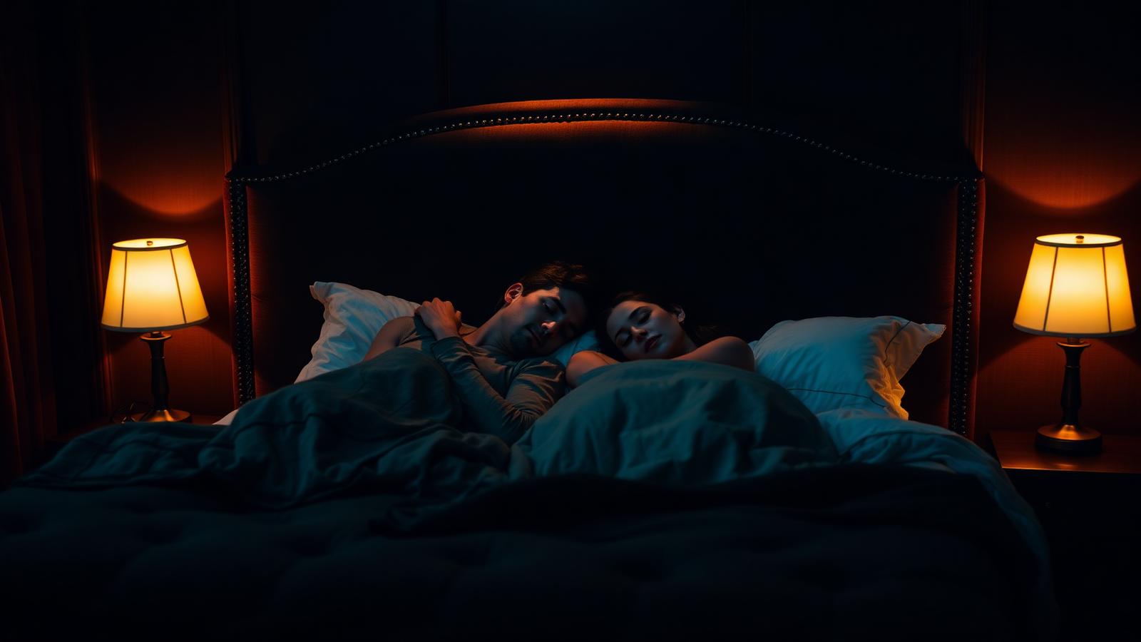 Casal dormindo confortavelmente